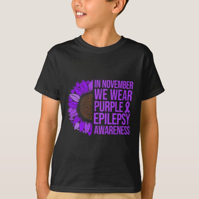 Camiseta Epilepsia Awareness Sunflower En Noviembre Usamos  (Anverso)
