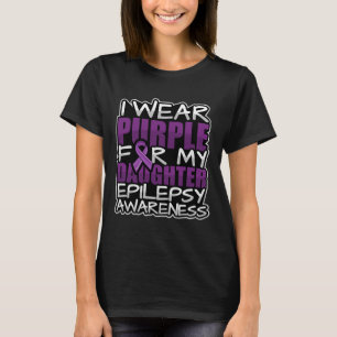 Camiseta Epilepsia Awareness Support Purple Ribbon Daughter