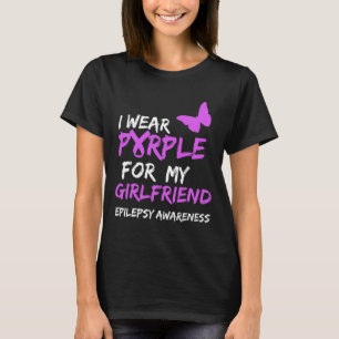 Camiseta Epilepsia Awareness Yo uso Purple para mi novia