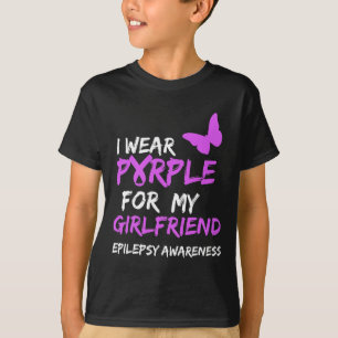 Camiseta Epilepsia Awareness Yo uso Purple para mi novia