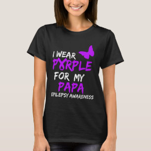Camiseta Epilepsia Awareness Yo Uso Púrpura Para Mi Papa Ri
