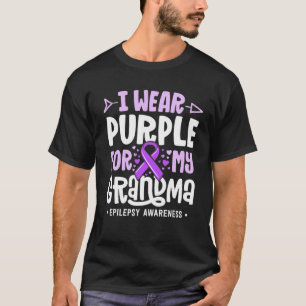 Camiseta Epilepsia Cinta Que Llevo Púrpura Para Mi Abuela C