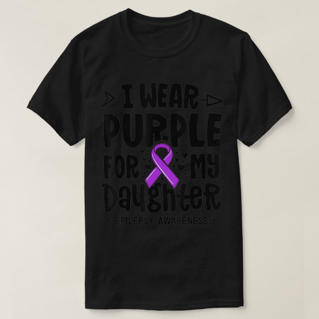 Camiseta Epilepsia Cinta Que Llevo Púrpura Para Mi Hija Awa (Diseño del anverso)