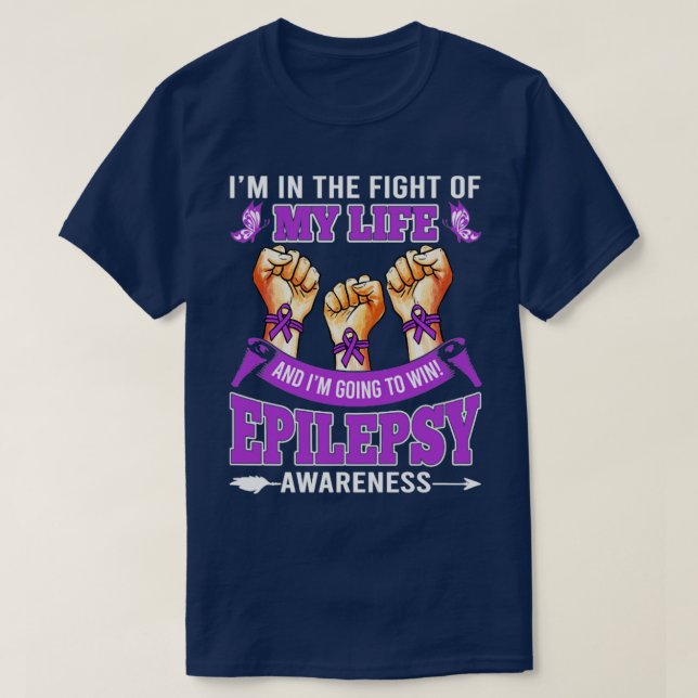 Camiseta Epilepsia Conciencia En La Lucha De Mi Vida Im Goi (Diseño del anverso)