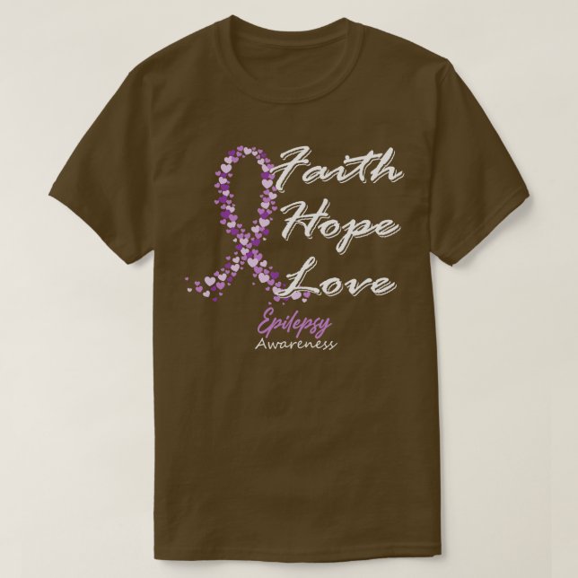 Camiseta Epilepsia Conciencia Fe Esperanza Amor En Esta Fam (Diseño del anverso)