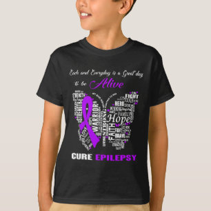Camiseta Epilepsia Conciencia Mariposas Moradas
