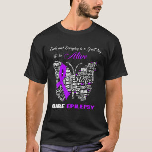 Camiseta Epilepsia Conciencia Mariposas Moradas