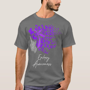 Camiseta Epilepsia Conciencia Mariposas Moradas