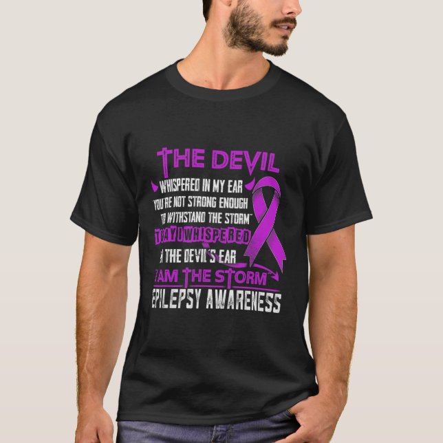 Camiseta Epilepsia Conciencia Yo soy la tormenta Diablo (Anverso)