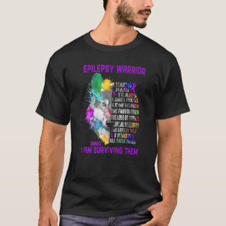 Camiseta Epilepsia Conozco Todas Estas Cosas Y Estoy Sobrev