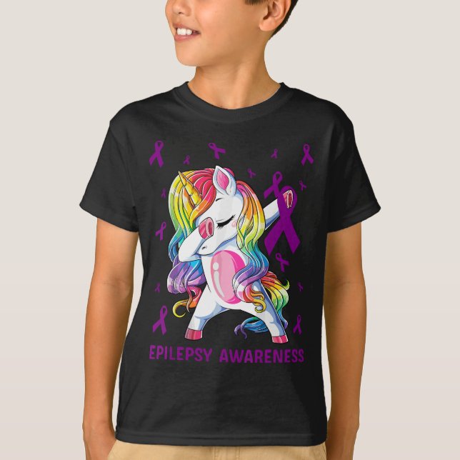 Camiseta epilepsia dabbing unicornio regalo de papá mamá (Anverso)