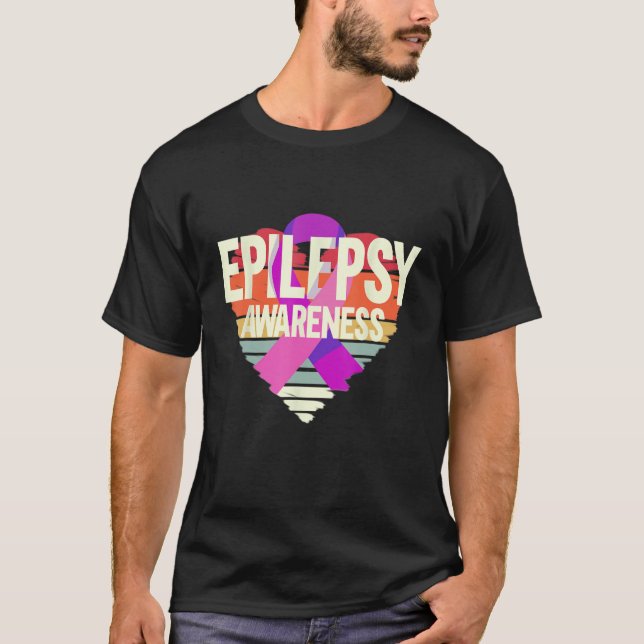 Camiseta Epilepsia de Epilepsia de Cinta Púrpura Mes Epilep (Anverso)