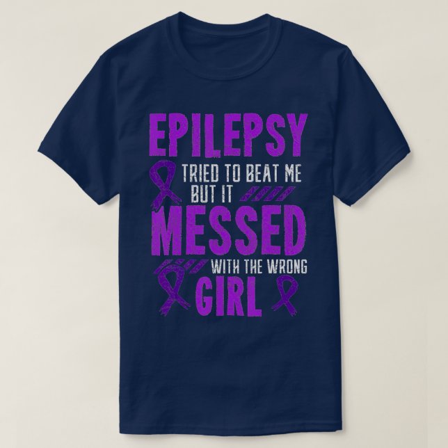 Camiseta Epilepsia Día del Guerrero Epiléptico Chica Púrpur (Diseño del anverso)