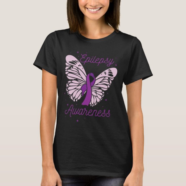 Camiseta Epilepsia Mes De Conciencia Púrpura Ribbon Advocat (Anverso)