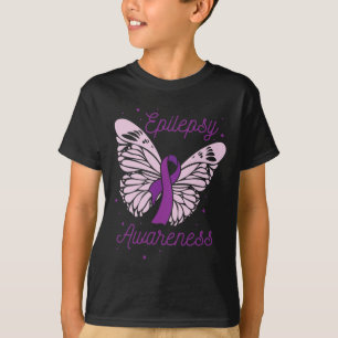 Camiseta Epilepsia Mes De Conciencia Púrpura Ribbon Advocat