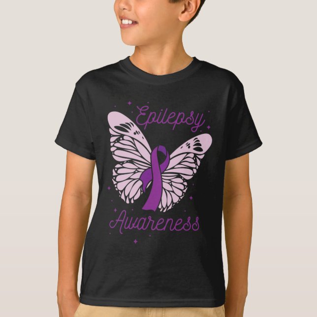 Camiseta Epilepsia Mes De Conciencia Púrpura Ribbon Advocat (Anverso)