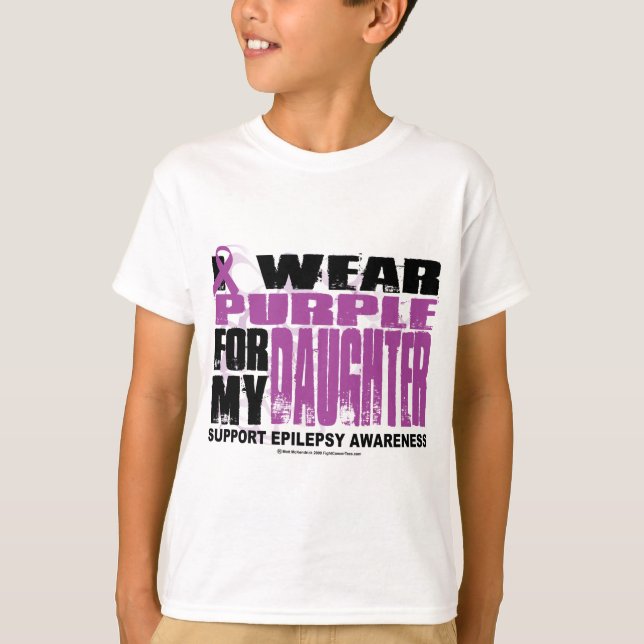 Camiseta Epilepsia morada para la hija (Anverso)