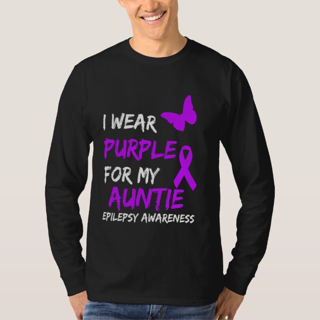 Camiseta Epilepsia Que Uso Púrpura Para Mi Cinta De La Tía (Anverso)