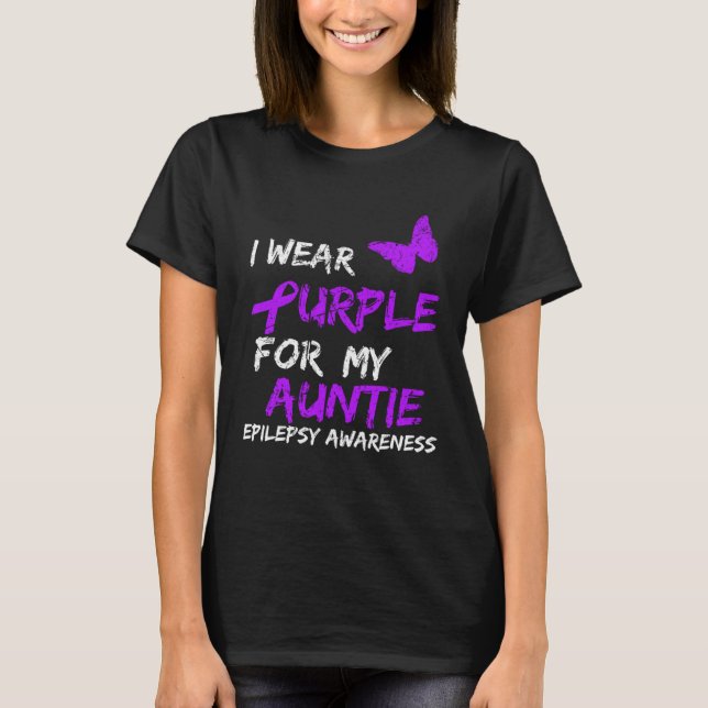 Camiseta Epilepsia Que Uso Púrpura Para Mi Cinta De La Tía (Anverso)