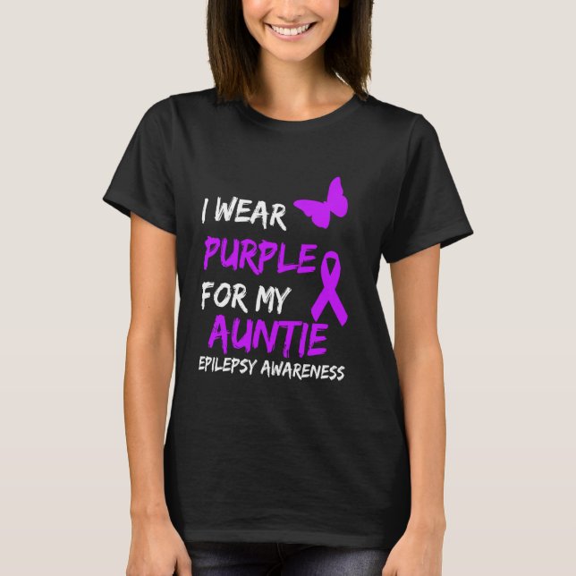 Camiseta Epilepsia Que Uso Púrpura Para Mi Cinta De La Tía (Anverso)