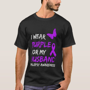 Camiseta Epilepsia Que Uso Púrpura Para Mi Cinta De Marido