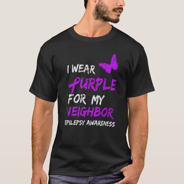 Camiseta Epilepsia Que Uso Púrpura Para Mi Cinta Vecina (Anverso)