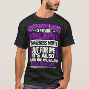 Camiseta Epilepsia Sobreviviente Cinta púrpura Epilepsia Co