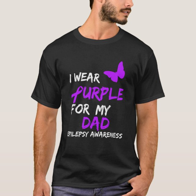 Camiseta Epilepsia: Uso Púrpura Para Mi Cinta De Papá (Anverso)