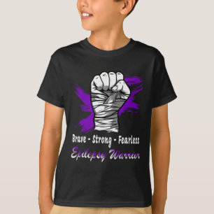Camiseta Epilepsia Warrior Figher Cinta Púrpura Epilepsia S