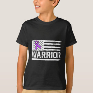 Camiseta Epilepsia Warrior Gira Púrpura Bandera Americana A