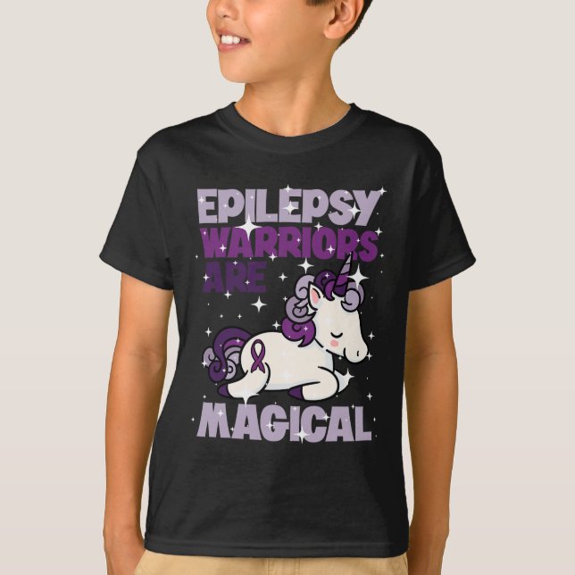 Camiseta Epilepsia Warrit Epileptic Day Purple Unicorn Amor (Anverso)