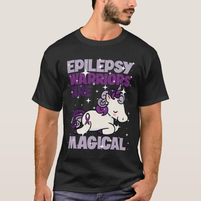 Camiseta Epilepsia Warrit Epileptic Day Purple Unicorn Amor (Anverso)