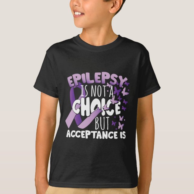 Camiseta Epilepsy Awarenes Púrpura Cinta (Anverso)