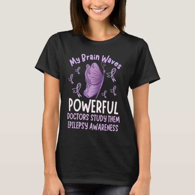 Camiseta Epilepsy Awareness Butterfly Purple Ribbon Epileps (Anverso)