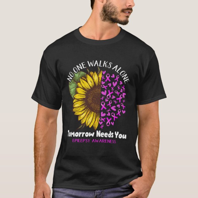 Camiseta Epilepsy Awareness NO ONE WALKS ALONE TOMORROW NEE (Anverso)