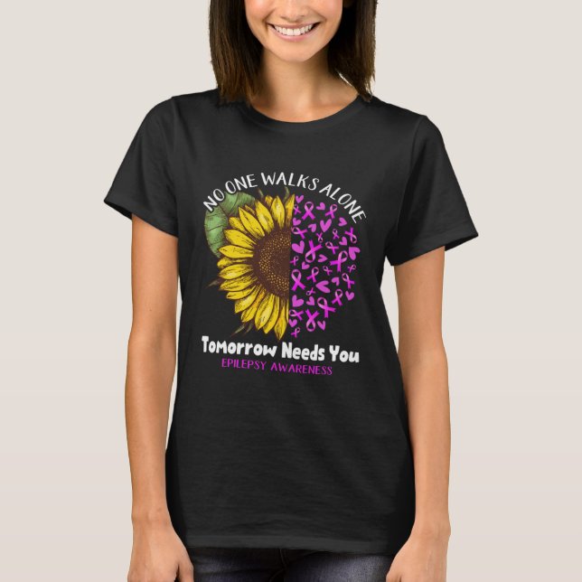 Camiseta Epilepsy Awareness NO ONE WALKS ALONE TOMORROW NEE (Anverso)