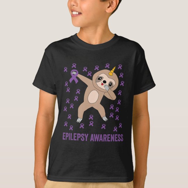Camiseta Epilepsy Awareness Purple Ribbon - Epilepsy Awaren (Anverso)