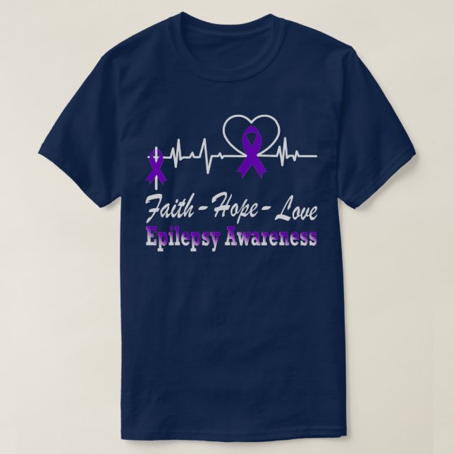 Camiseta Epilepsy Awareness Purple Ribbon Epilepsy Christia (Diseño del anverso)