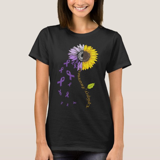 Camiseta Epilepsy Awareness Sunflower  (Anverso)