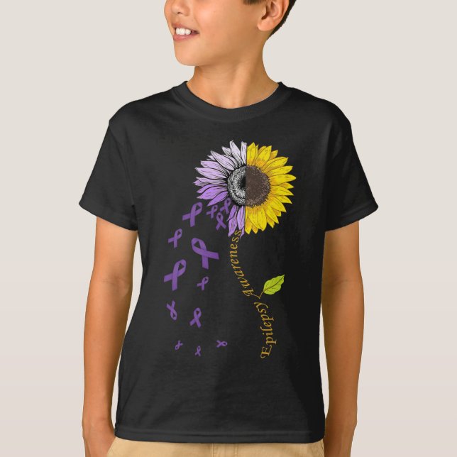 Camiseta Epilepsy Awareness Sunflower  (Anverso)