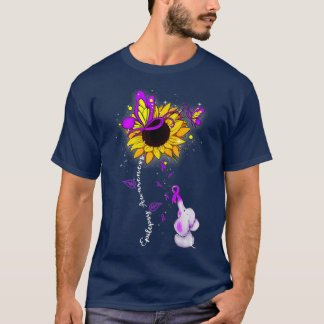 Camiseta Epilepsy Awareness Sunflower Elephant Men Womens