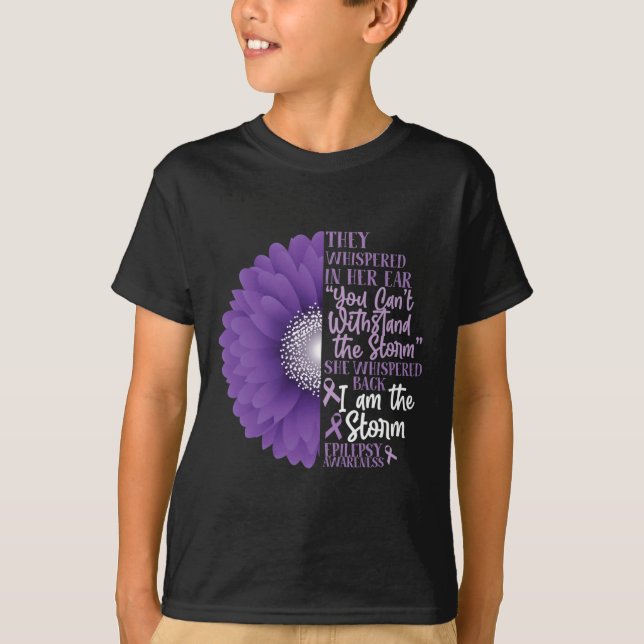 Camiseta Epilepsy Awareness They Whispered In Her Ear Flowe (Anverso)