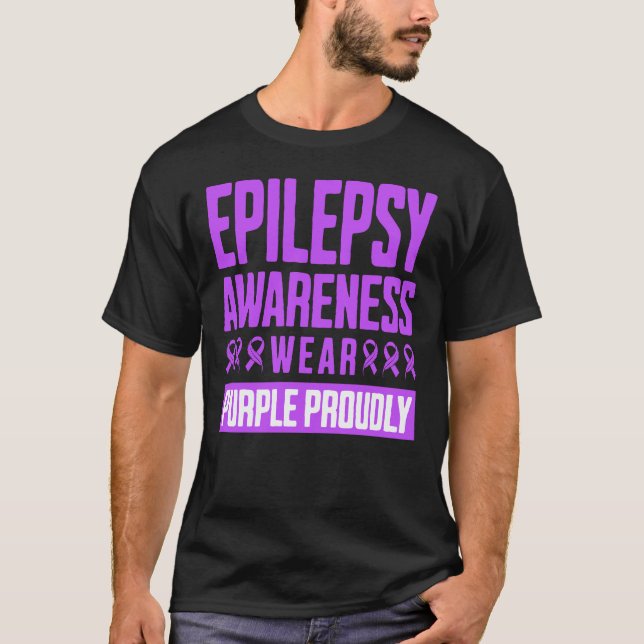 Camiseta Epilepsy Awareness Wear Purple Proudly (Anverso)