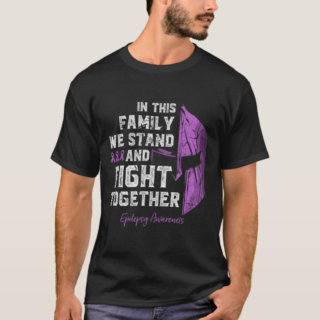 Camiseta Epilepsy Family Support Awareness Spartan Warrior  (Anverso)