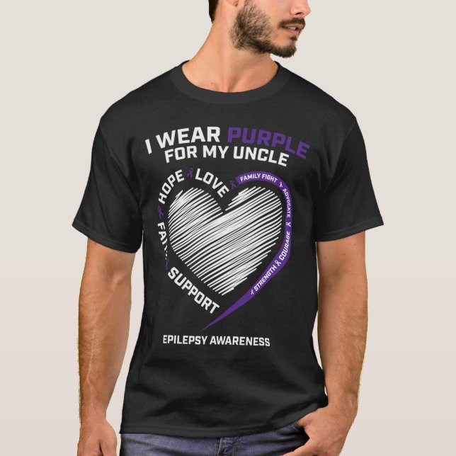 Camiseta Epilepsy Gifts Products Cute Purple Uncle Epilepsy (Anverso)