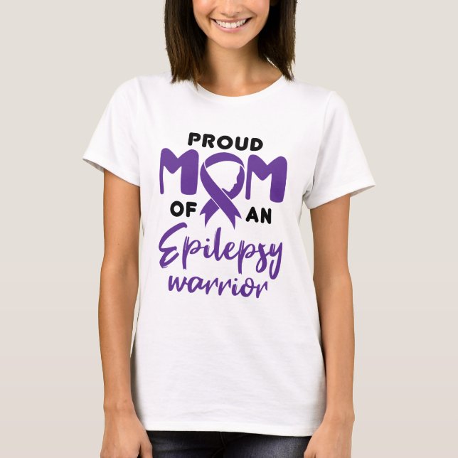 Camiseta Epilepsy Mom Orgullosa Mamá de una Epilepsia Guerr (Anverso)