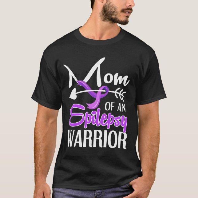 Camiseta Epilepsy Mom Purple Ribbon Awareness Mother 2 (Anverso)