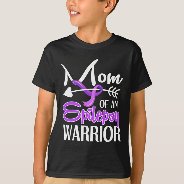 Camiseta Epilepsy Mom Purple Ribbon Awareness Mother 2 (Anverso)