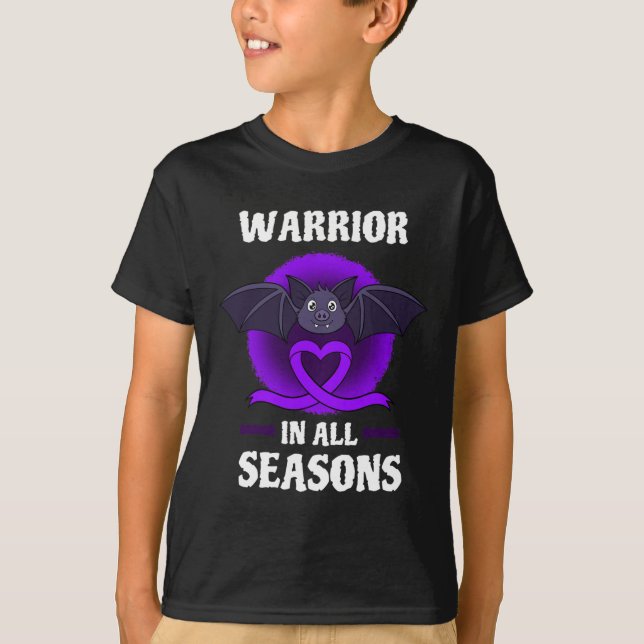 Camiseta Epilepsy Purple Awareness Ribbon Guerrero Bat Hall (Anverso)