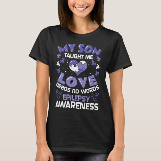 Camiseta Epilepsy Support - Epileptic Awareness Son  (Anverso)